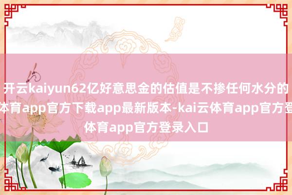 开云kaiyun62亿好意思金的估值是不掺任何水分的-kai云体育app官方下载app最新版本-kai云体育app官方登录入口