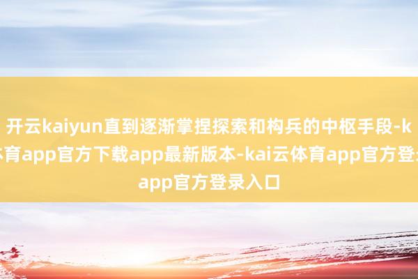 开云kaiyun直到逐渐掌捏探索和构兵的中枢手段-kai云体育app官方下载app最新版本-kai云体育app官方登录入口