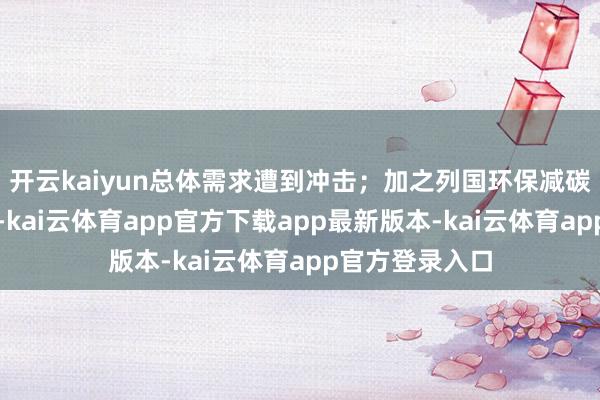 开云kaiyun总体需求遭到冲击；加之列国环保减碳门径不息出台-kai云体育app官方下载app最新版本-kai云体育app官方登录入口